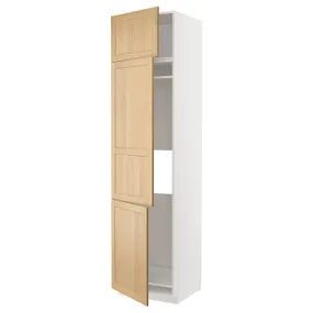 IKEA METOD МЕТОД, шафа висока для холод / мороз із 3 дв, білий / ФОРСБАККА дуб, 60x60x240 см 595.094.35 фото