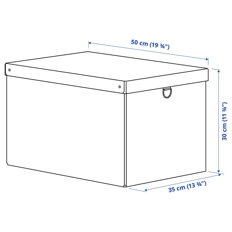 IKEA NIMM НІММ, коробка для зберігання з кришкою, сірі крапки, 35x50x30 см 405.959.99 фото №8