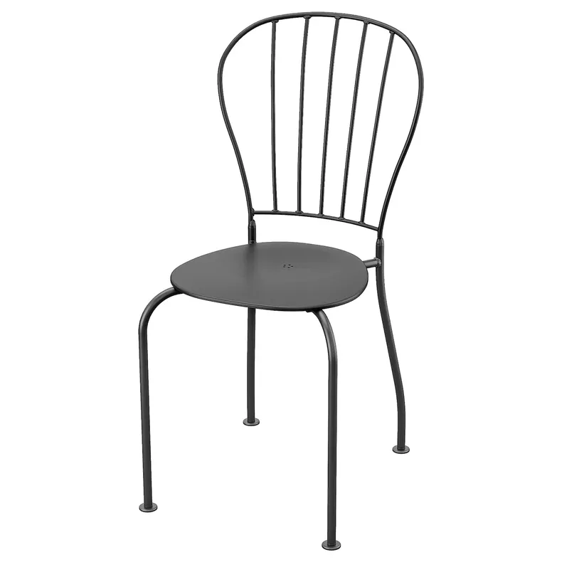 IKEA LÄCKÖ ЛЕККЕ, стілець, вуличний, сірий 601.518.40 фото №1