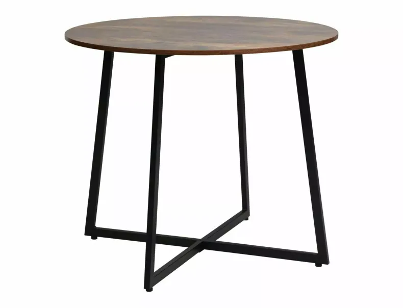 Стол обеденный SIGNAL LUNA 90 см, бронзовый рустик / черный фото №1