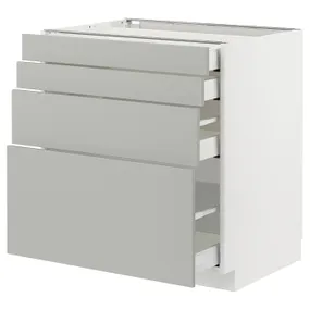 IKEA METOD МЕТОД / MAXIMERA МАКСИМЕРА, напольный шкаф 4 фасада / 4 ящика, белый / светло-серый, 80x60 см 295.385.71 фото
