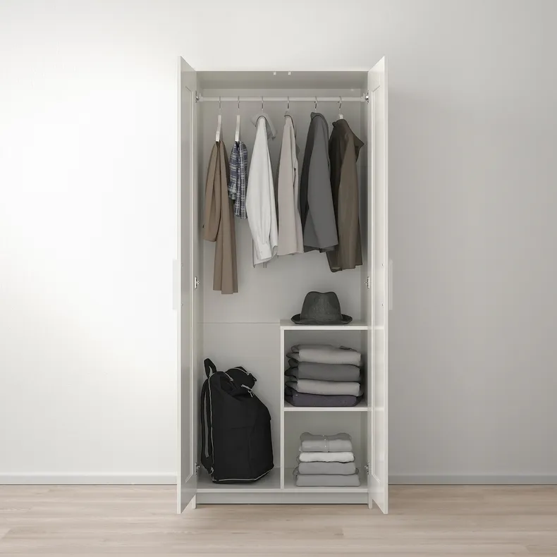 IKEA BRIMNES БРІМНЕС, гардероб із 2 дверцятами, білий, 78x190 см 404.004.78 фото №3