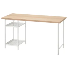 IKEA LAGKAPTEN ЛАГКАПТЕН / SPÄND СПЭНД, письменный стол, Дуб, окрашенный в белый/белый цвет, 140x60 см 495.636.68 фото