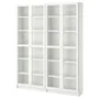 IKEA BILLY БІЛЛІ / OXBERG ОКСБЕРГ, книжкова шафа, білий/скло, 160x30x202 см 890.178.32 фото