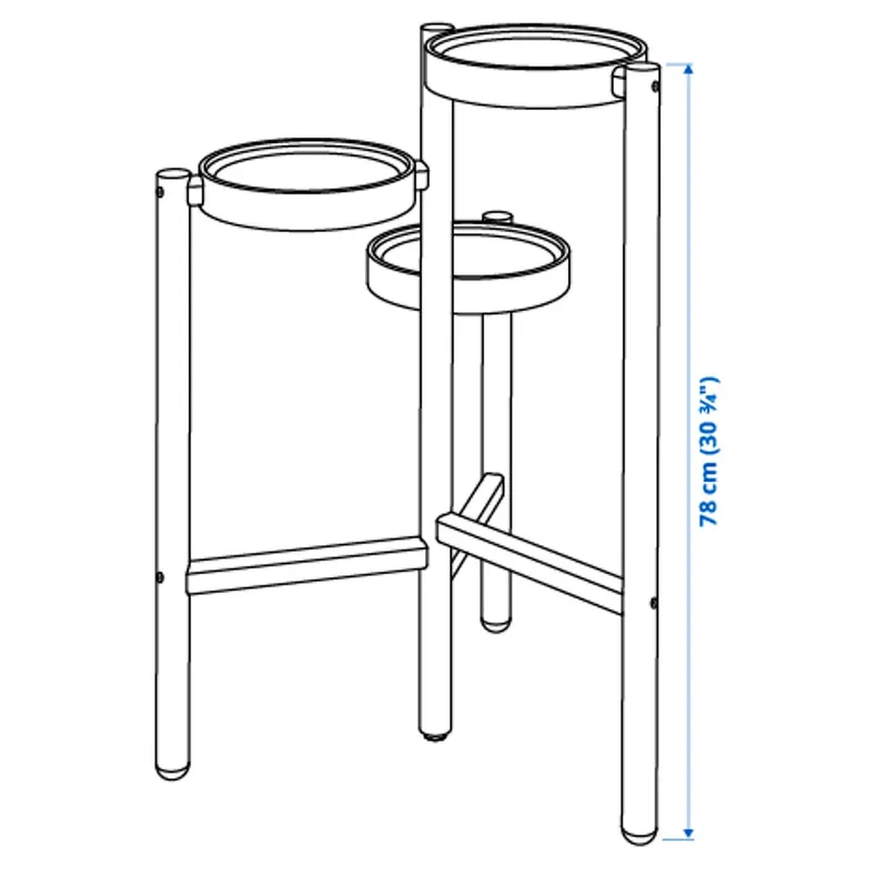 IKEA SATSUMAS САТСУМАС, підставка для рослин, бамбук / білий, 78 см 402.581.54 фото №5