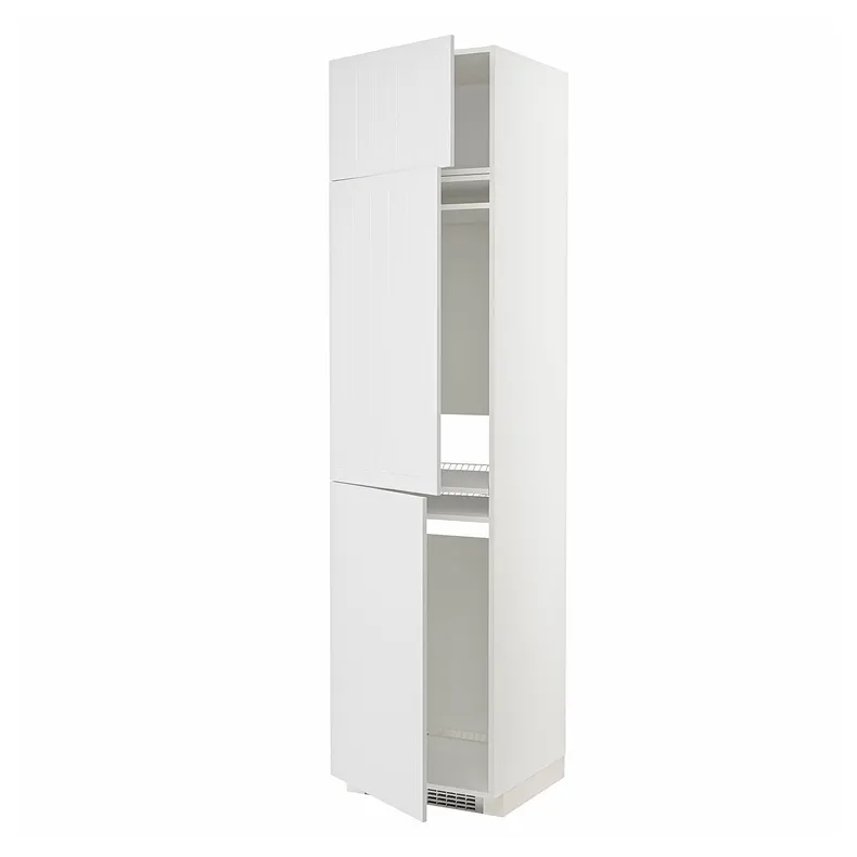 IKEA METOD МЕТОД, высокий шкаф д / холод / мороз / 3 дверцы, белый / Стенсунд белый, 60x60x240 см 494.619.62 фото №1