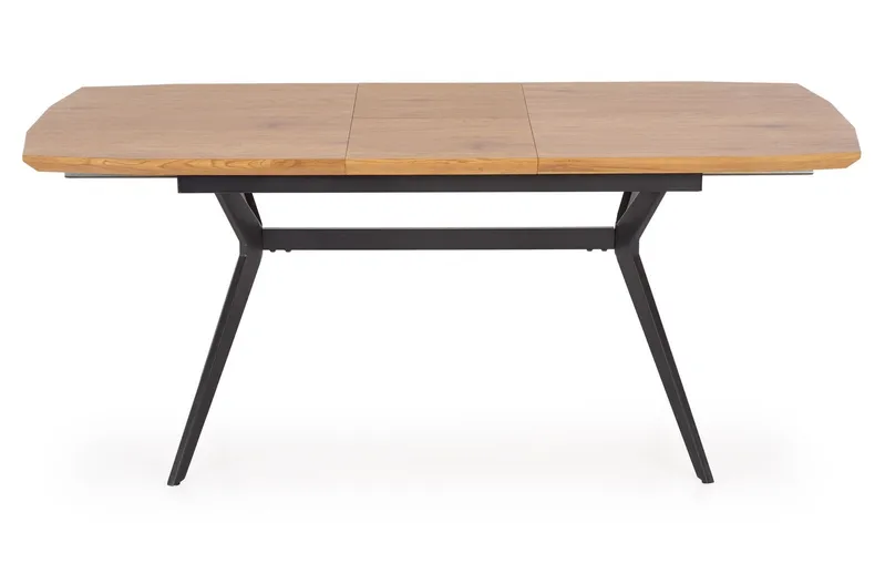 Обеденный стол раскладной HALMAR GUSTAVO 140-180x80 см - золотой дуб, ножки - черные фото №10
