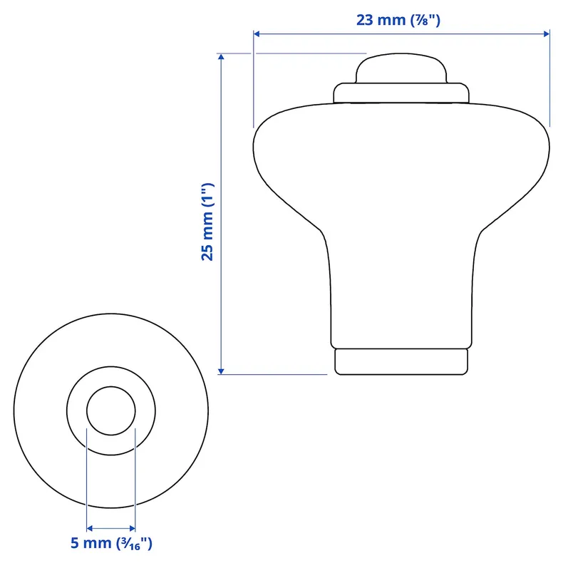 IKEA KLINGSTORP КЛІНГСТОРП, ручка, кремово-білий/хромований, 23 мм 605.428.58 фото №5