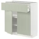 IKEA METOD МЕТОД / MAXIMERA МАКСИМЕРА, напольный шкаф с ящиком / 2дверцами, белый / светло-зеленый, 80x37 см 694.863.63 фото thumb №1