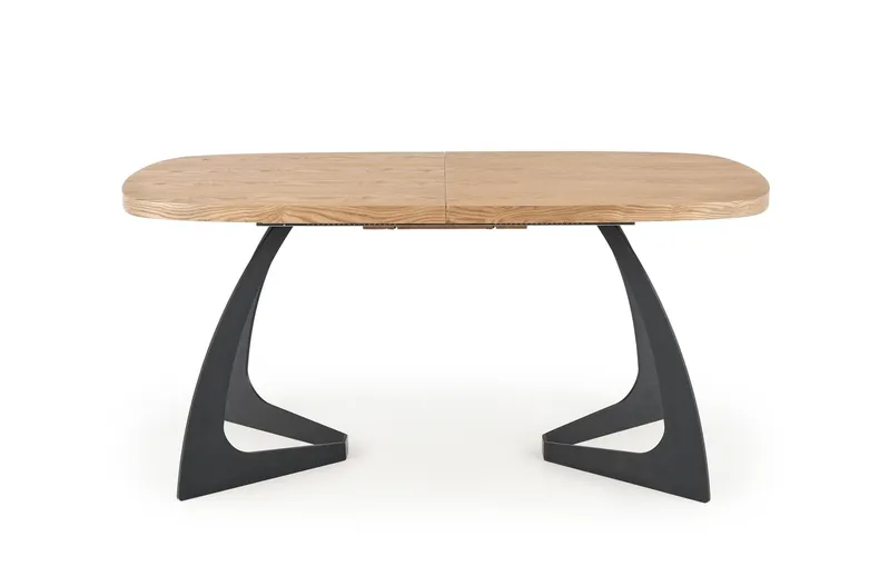 Обідній стіл розкладний HALMAR VELDON 160-200x90 см, стільниця - дуб натуральний, ніжки - чорний фото №2