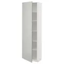 IKEA METOD МЕТОД, высокий шкаф с полками, белый / светло-серый, 60x37x200 см 695.389.65 фото thumb №1