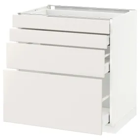 IKEA METOD МЕТОД / MAXIMERA МАКСІМЕРА, підлогов шафа / 4 фронт панелі / 4 шухл, білий / ВЕДДІНГЕ білий, 80x60 см 390.499.77 фото