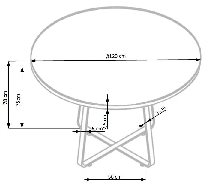Кухонний стіл HALMAR LOOPER 2 120x120 см, стільниця - дуб золотий, ніжки - чорні фото №14