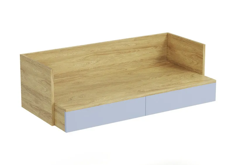 Письмовий стіл HALMAR MOBIUS 2S 110x55 см, корпус : натуральний горіх, фасади - блакитний фото №1