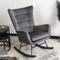 Кресло-качалка бархатное MEBEL ELITE JACKSON Velvet, Серый фото thumb №7