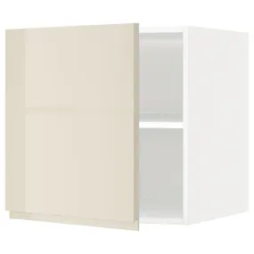 IKEA METOD МЕТОД, верхня шафа для холодильн / мороз кам, білий / Voxtorp високий глянець світло-бежевий, 60x60 см 994.647.22 фото
