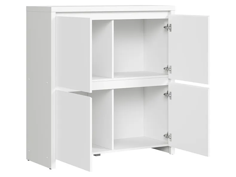 BRW Четырехдверный шкаф Kaspian 105 см белый, белый/матовый белый KOM4D-BI/BIM фото №3