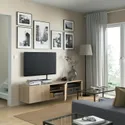 IKEA BESTÅ БЕСТО, тумба для телевізора з дверцятами, дуб білий морений / Lappviken white stained Oak, 180x42x38 см 893.307.09 фото thumb №2