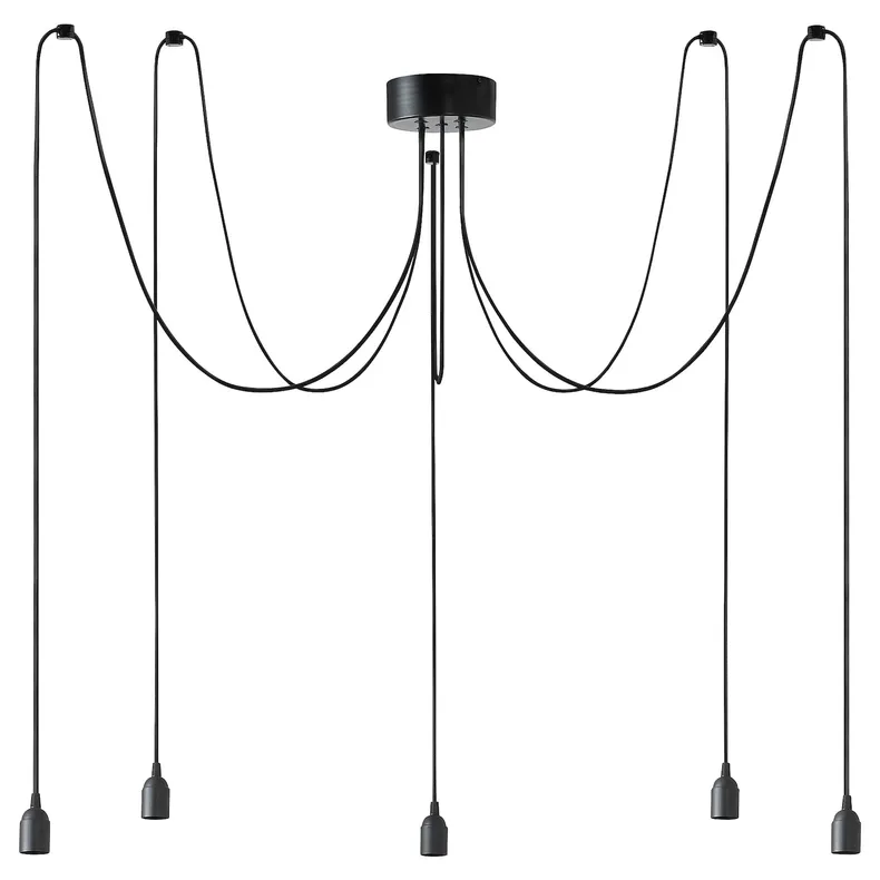 IKEA BENGTSBOL БЕНГТСБОЛ, подвесной светильник с 5 плафонами, черный 004.734.00 фото №1
