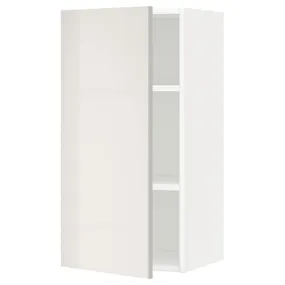 IKEA METOD МЕТОД, шафа навісна із полицями, білий / Ringhult світло-сірий, 40x80 см 594.584.12 фото