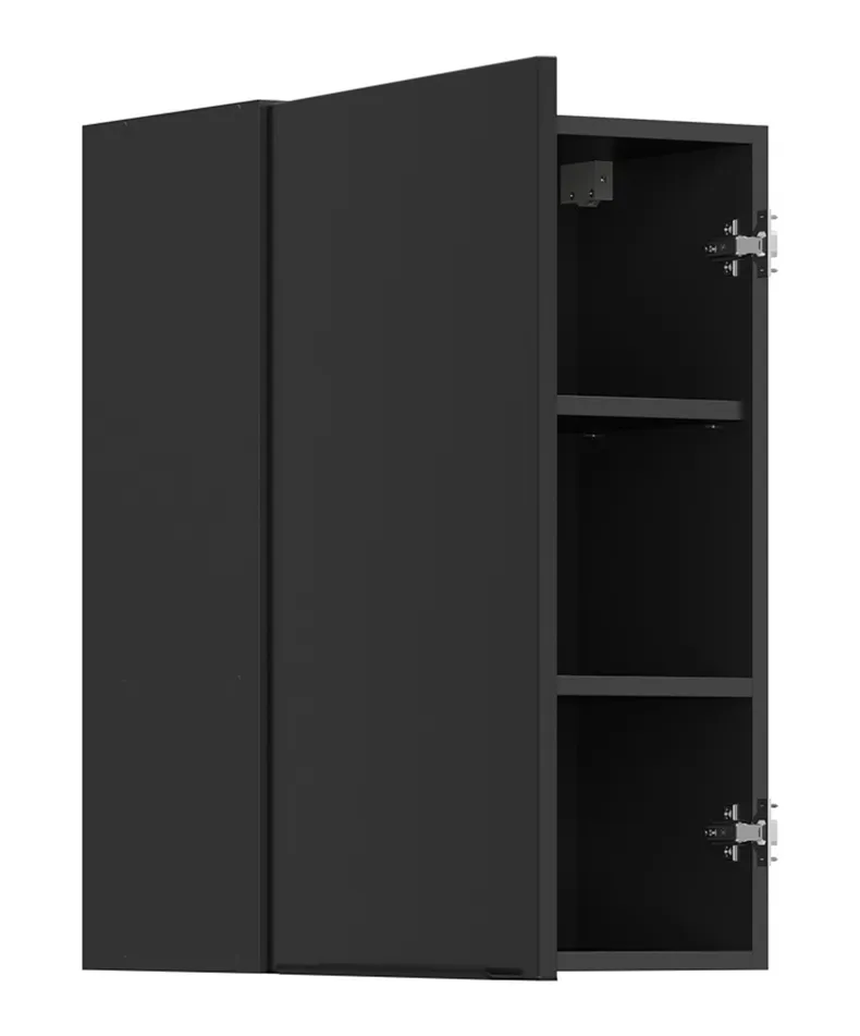 BRW Верхний кухонный шкаф Sole L6 50 см слева черный матовый, черный/черный матовый FM_G_50/72_L-CA/CAM фото №3