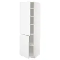 IKEA METOD МЕТОД, висока шафа із полицями / 2 дверцят, білий / Voxtorp матовий білий, 60x60x200 см 994.564.11 фото thumb №1