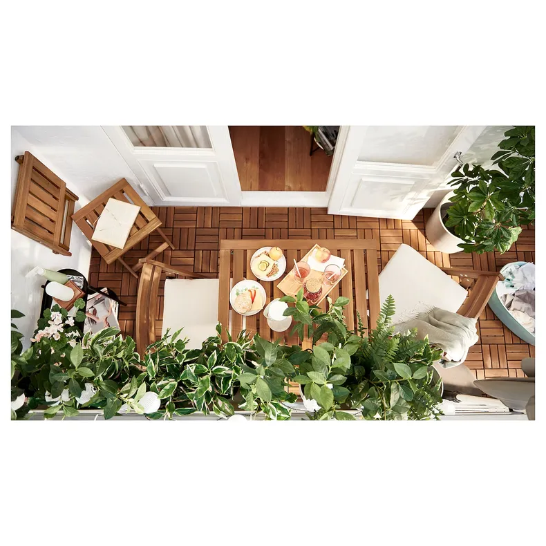IKEA NÄMMARÖ НЭММАРЁ, садовый стол, светло-коричневое пятно, 75x63 см 005.103.08 фото №3