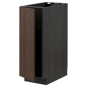 IKEA METOD МЕТОД, напольный шкаф с полками, черный / синарп коричневый, 30x60 см 394.560.70 фото