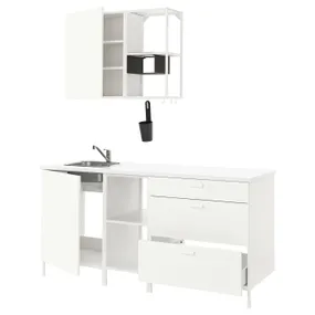 IKEA ENHET ЕНХЕТ, кухня, білий, 183x63.5x222 см 393.374.21 фото