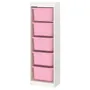 IKEA TROFAST ТРУФАСТ, комбинация д / хранения+контейнеры, белый / розовый, 46x30x145 см 095.332.11 фото