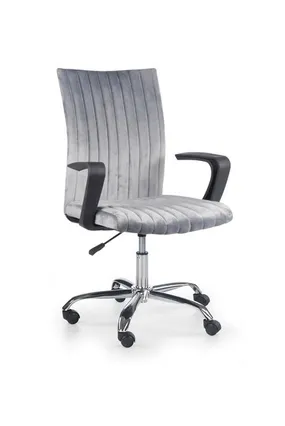 Крісло комп'ютерне офісне обертове HALMAR DORAL, сірий оксамит фото