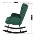 Кресло-качалка бархатное MEBEL ELITE ELIS Velvet, Зеленый фото thumb №13