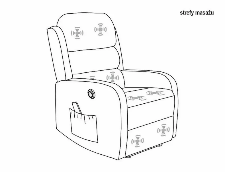 Крісло-реклайнер з електроприводом та фукцією масажу оксамитове  SIGNAL PEGASUS M Velvet, Bluvel 14 - сірий фото №7