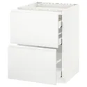IKEA METOD МЕТОД / MAXIMERA МАКСИМЕРА, напольн шкаф / 2 фронт пнл / 3 ящика, белый / Воксторп матовый белый, 60x60 см 091.127.91 фото thumb №1