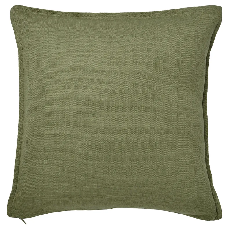 IKEA LAGERPOPPEL ЛАГЕРПОППЭЛЬ, чехол на подушку, серо-зеленый, 50x50 см 105.618.11 фото №1