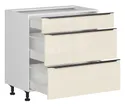 BRW Кухонна шафа Sole L6 80 см з висувними ящиками магнолія перлина, альпійський білий/магнолія перламутровий FM_D3S_80/82_2SMB/SMB-BAL/MAPE фото thumb №3