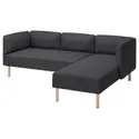 IKEA LILLEHEM ЛІЛЛЕХЕМ, 3-м модульний диван з кушеткою, ГУННАРЕД/темно-сірий деревина 695.682.93 фото thumb №1