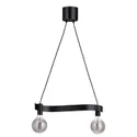 IKEA ACKJA АККЬЯ / MOLNART МОЛНАРТ, подвесной светильник с лампочкой, волна черный / шарик серый прозрачное стекло 795.368.43 фото thumb №1