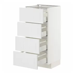 IKEA METOD МЕТОД / MAXIMERA МАКСИМЕРА, напольный шкаф 4 фасада / 4 ящика, белый / Стенсунд белый, 40x37 см 994.094.86 фото