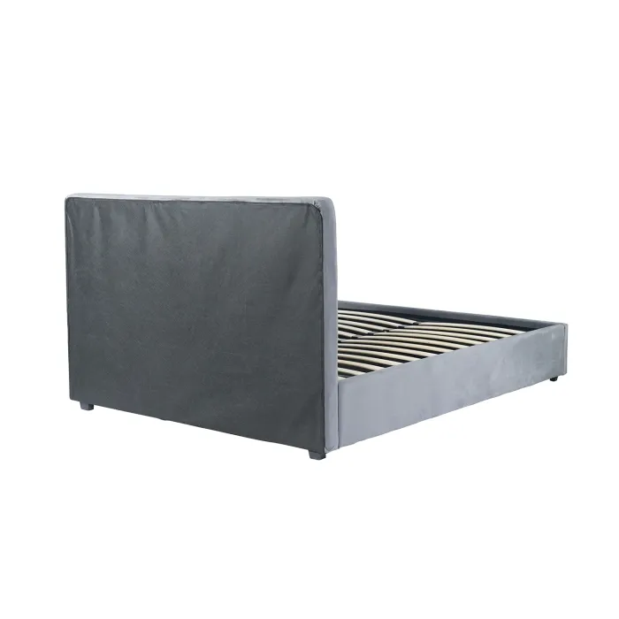 Кровать двуспальная бархатная 160x200 MEBEL ELITE MARI Velvet, серый фото №17