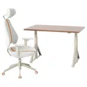IKEA IDÅSEN ИДОСЕН / GRUPPSPEL ГРУППСПЕЛЬ, письменный стол и стул, коричневый/бежевый, 120x70 см 894.426.98 фото thumb №1