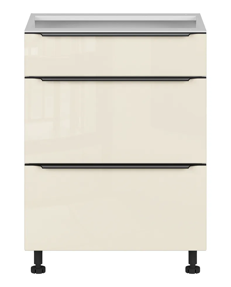 BRW Кухонна шафа Sole L6 60 см з висувними ящиками магнолія перлина, альпійський білий/магнолія перламутровий FM_D2S_60/82_2SMB/B-BAL/MAPE фото №1