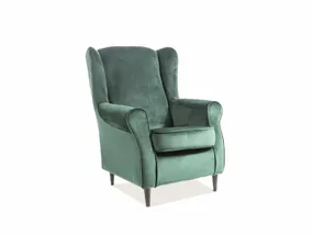 Кресло мягкое бархатное SIGNAL BARON Velvet, Bluvel 78 - зеленый фото