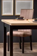 Кухонний стіл HALMAR TIAGO 90-125x90 см дуб крафт, чорний фото thumb №5