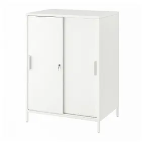 IKEA TROTTEN ТРОТТЕН, шкаф с раздвижными дверцами, белый, 80x55x110 см 604.747.60 фото