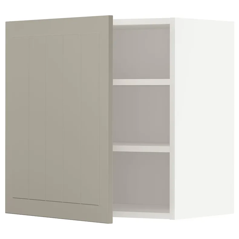 IKEA METOD МЕТОД, навесной шкаф с полками, белый / Стенсунд бежевый, 60x60 см 294.624.39 фото №1