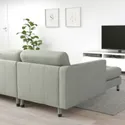 IKEA LANDSKRONA ЛАНДСКРУНА, 3-місний диван із кушеткою, Гарматний світло-зелений / дерев'яний / чорний 494.442.32 фото thumb №2