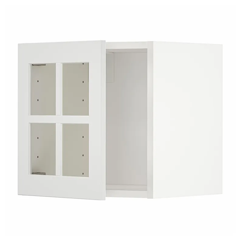 IKEA METOD МЕТОД, навесной шкаф со стеклянной дверцей, белый / Стенсунд белый, 40x40 см 894.698.38 фото №1