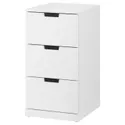 IKEA NORDLI НОРДЛИ, комод с 3 ящиками, белый, 40x76 см 392.398.35 фото thumb №1
