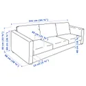 IKEA VIMLE ВИМЛЕ, 3-местный диван, Hillared антрацит 394.342.81 фото thumb №5